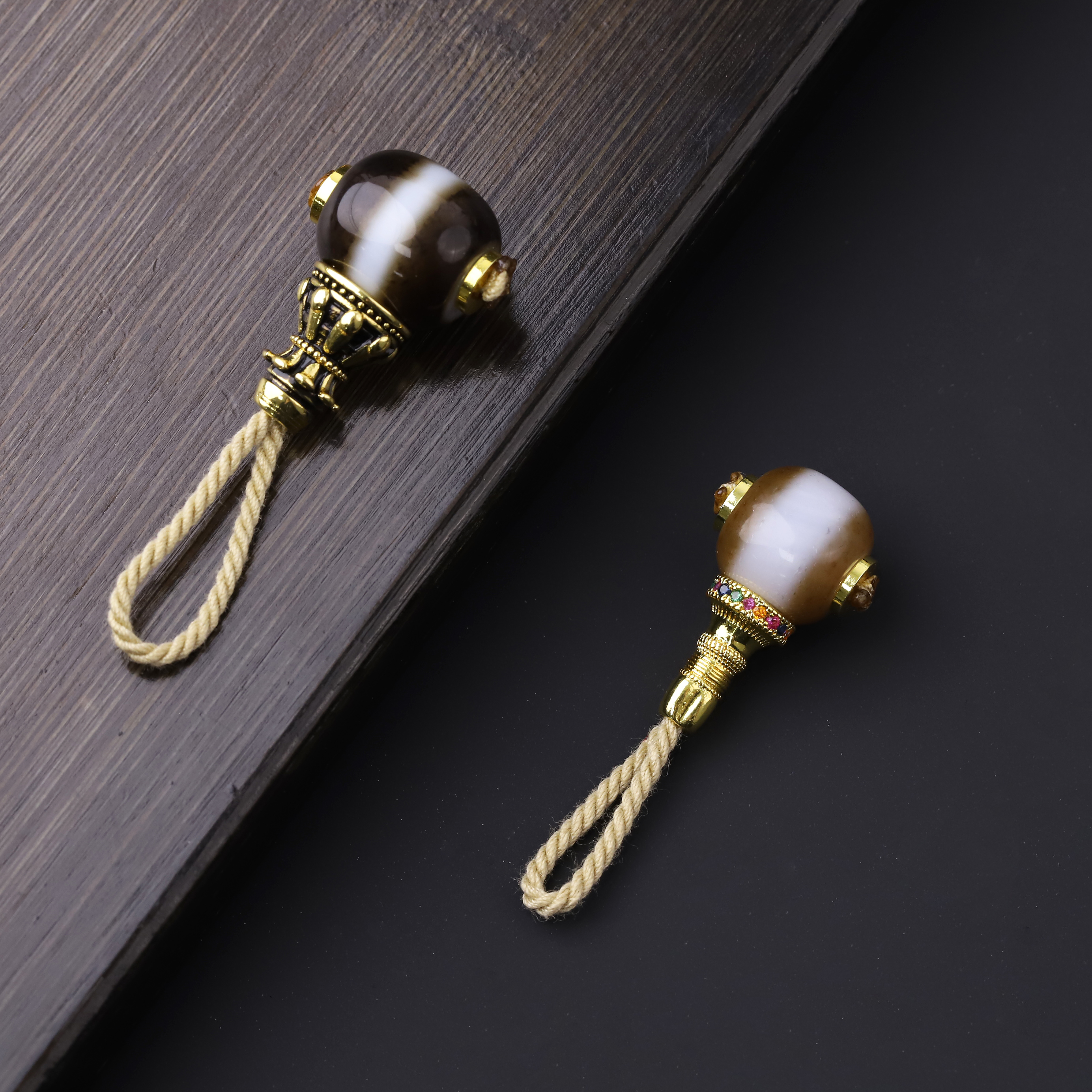 2511102 精品一线珠玛瑙改三通文玩配饰DIY配件（多样性发其一）