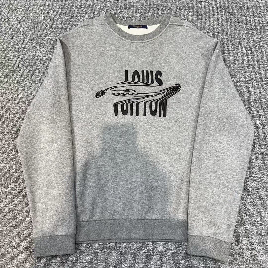99新 LouisVuitton/路易威登 刺绣扭曲字母logo圆领卫衣：尺码：XL