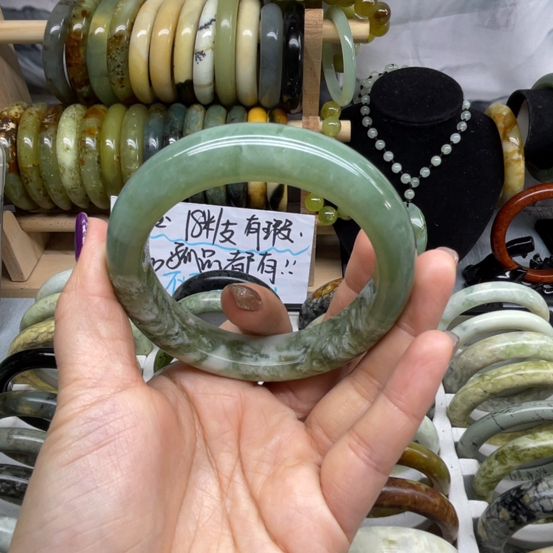 蛇纹石玉未镶嵌手镯4号62.2