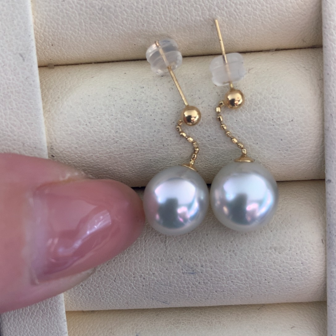 海水珍珠耳饰18K金镶嵌