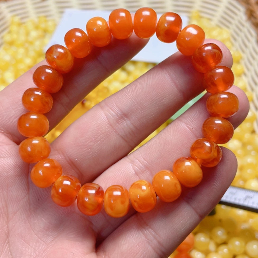 琥珀未镶嵌手链10m血丝蜜