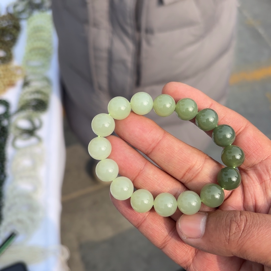 和田玉手串卡12未镶嵌定制不退换