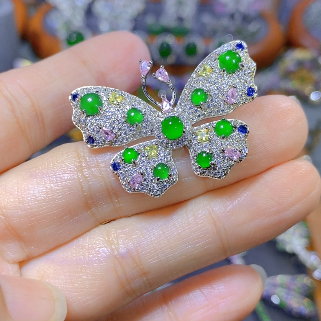 翡翠颈饰合金天然翡翠