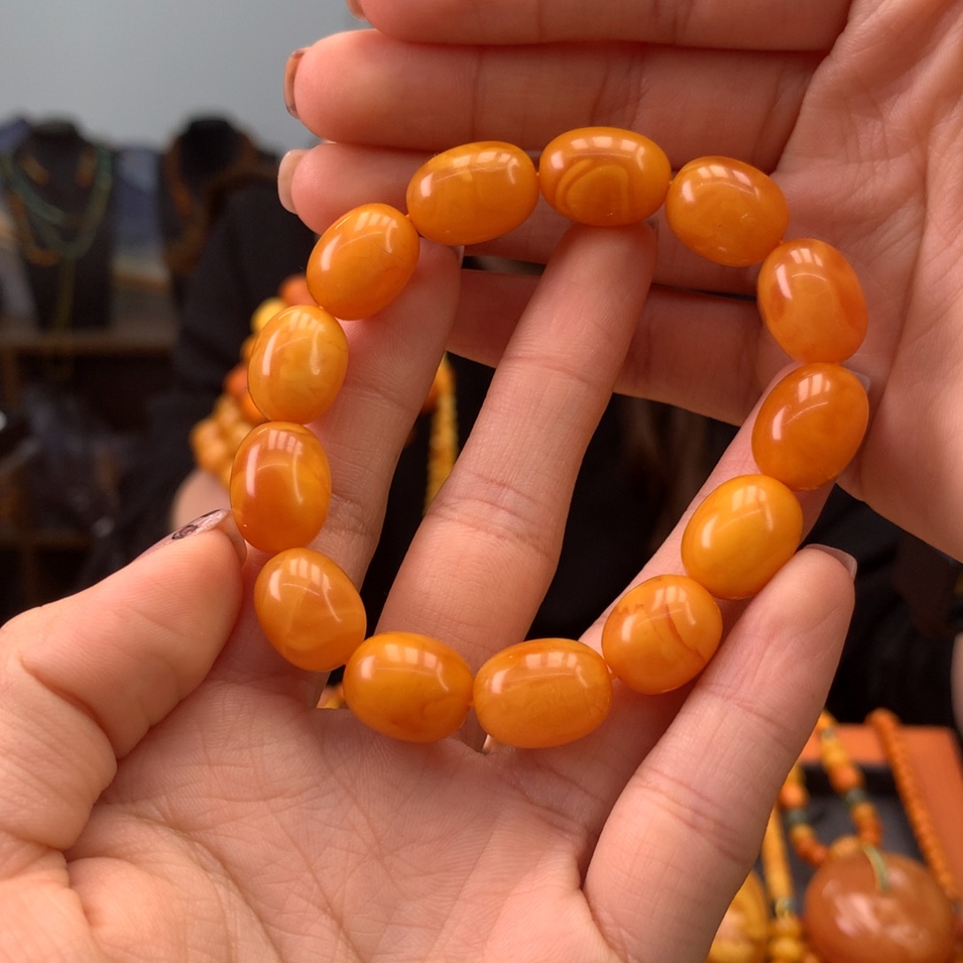 蜜蜡手串未镶嵌天然