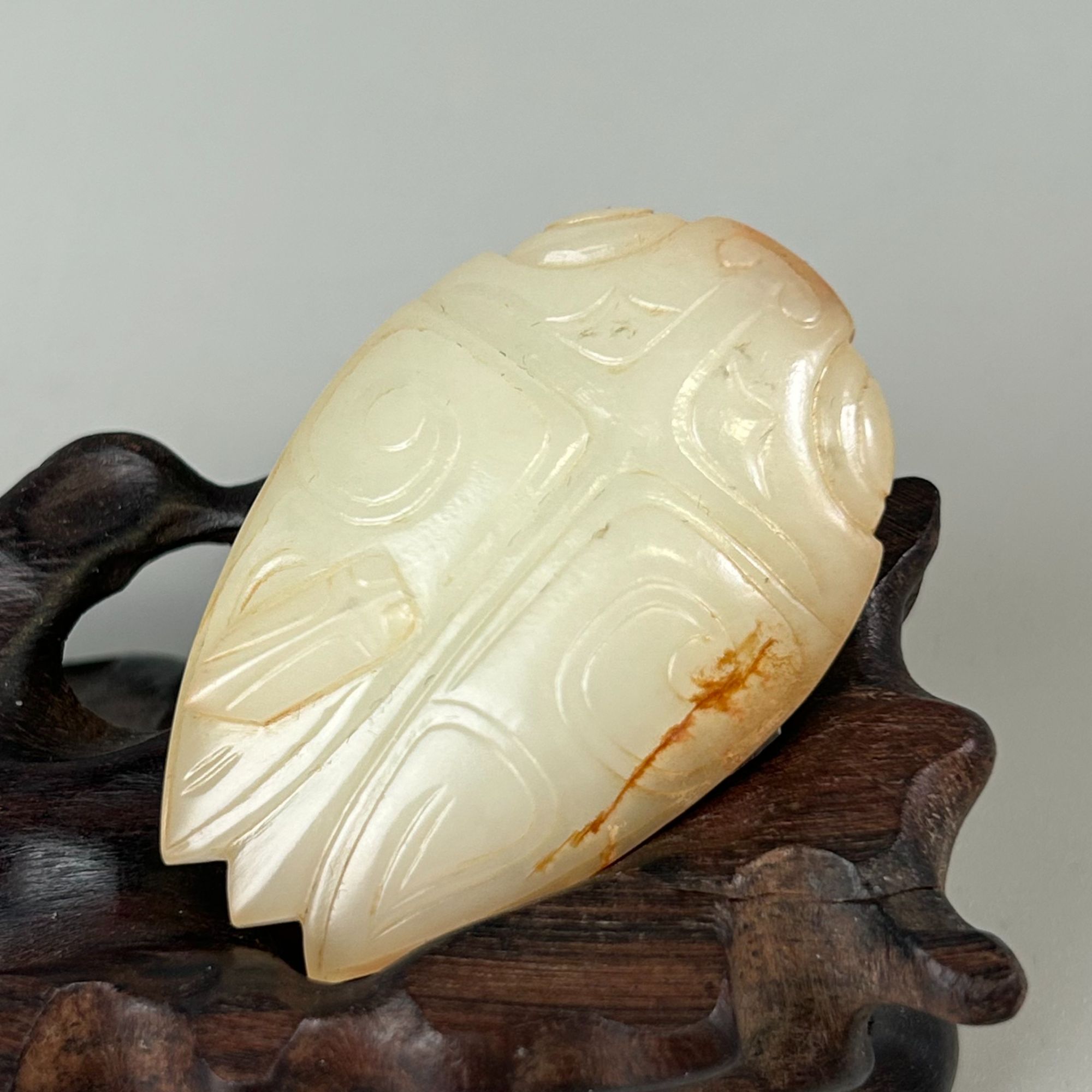 明代新疆和田玉挂件摆件玉蝉2962