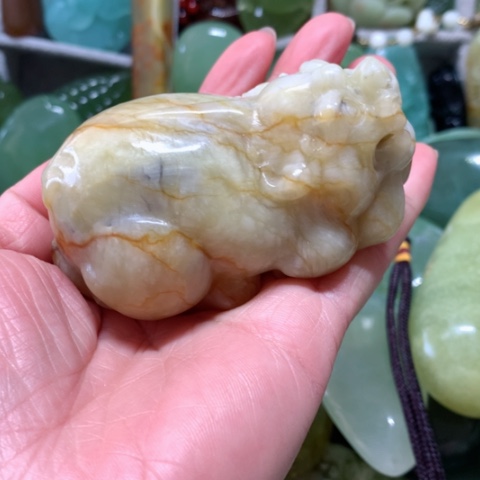 蛇纹石玉手把件未镶嵌