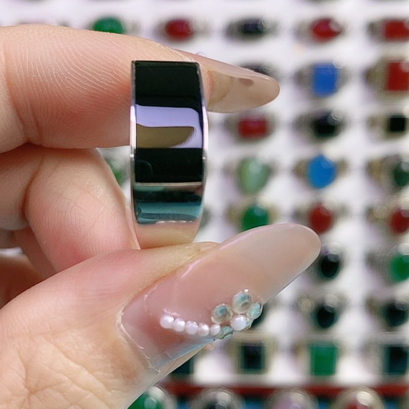 【闪购商品】银S925镶嵌戒指和田玉