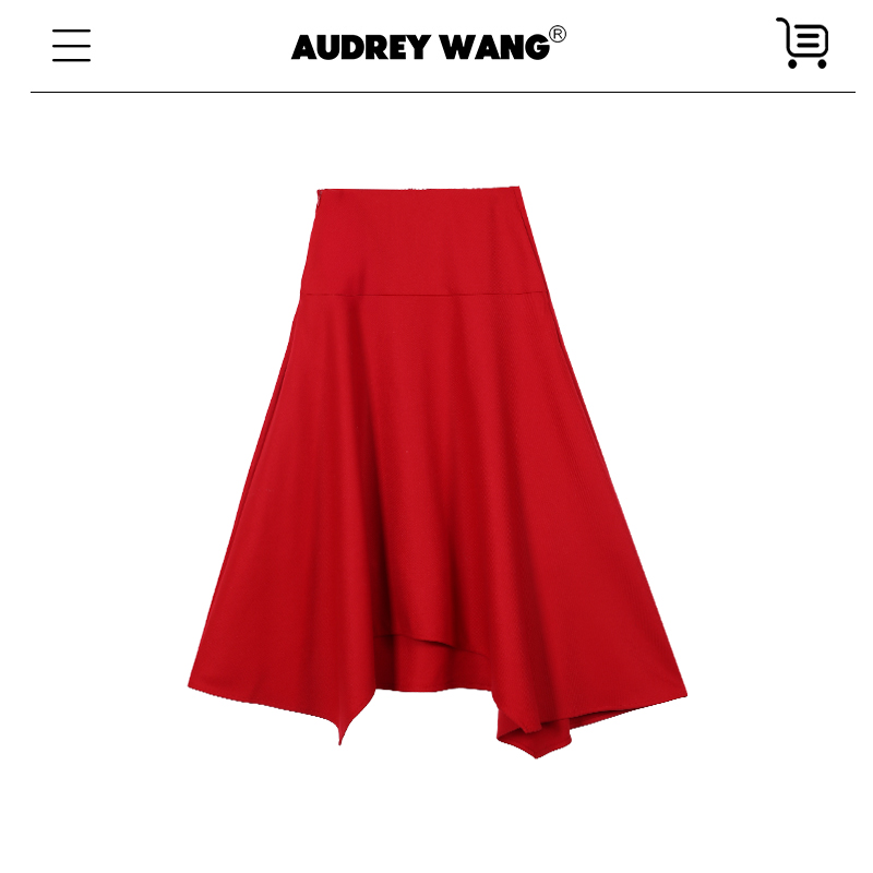 AUDREYWANG黑标 圣诞颂歌丨慵懒风纯色显瘦半身裙11912