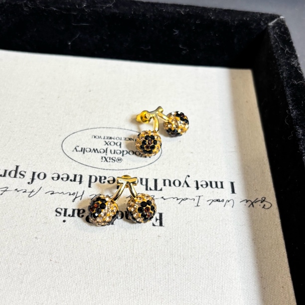 铜合金合成锆石耳饰 ZZ樱桃耳环EH3820