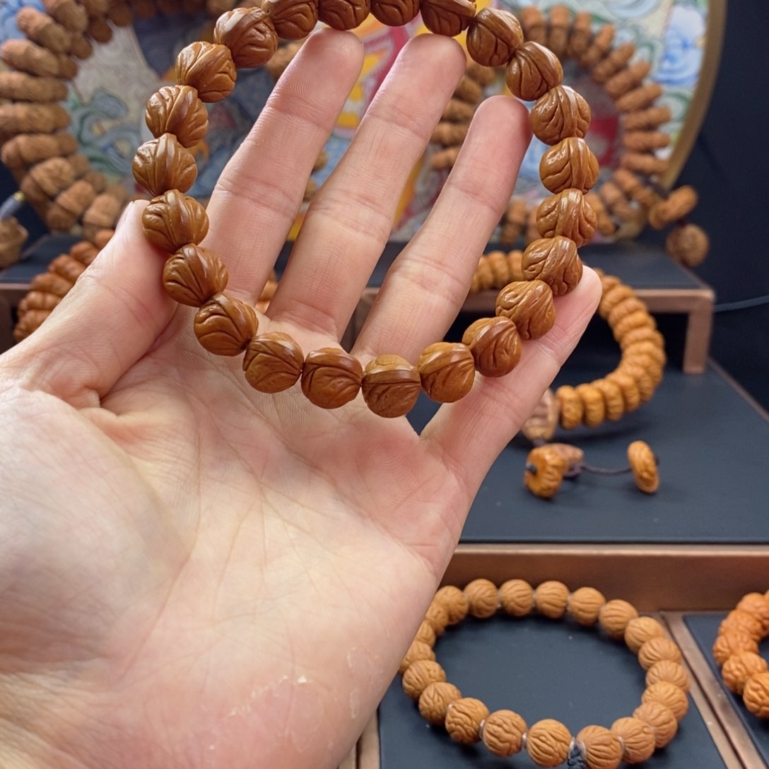 桃核手串龙纹桃核野生籽