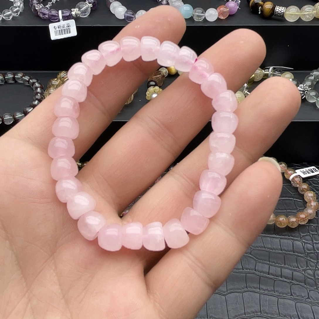 水晶手链未镶嵌粉晶苹果造型