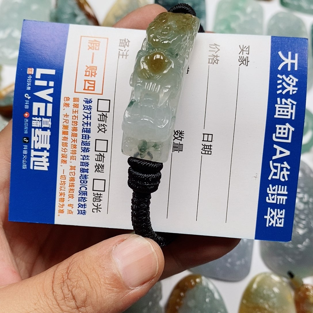 颈饰未镶嵌翡翠龙手牌