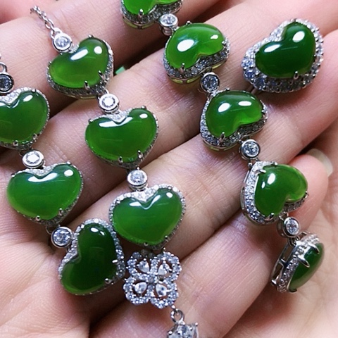 和田玉银S925镶嵌戒指