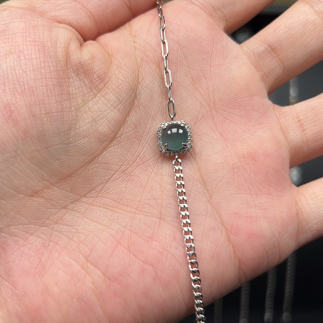 翡翠银S925镶嵌手链