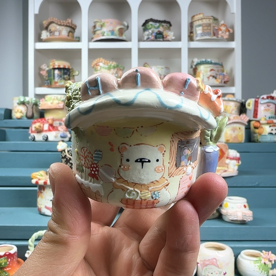 红陶多肉花盆：口径4.9 外高4.8