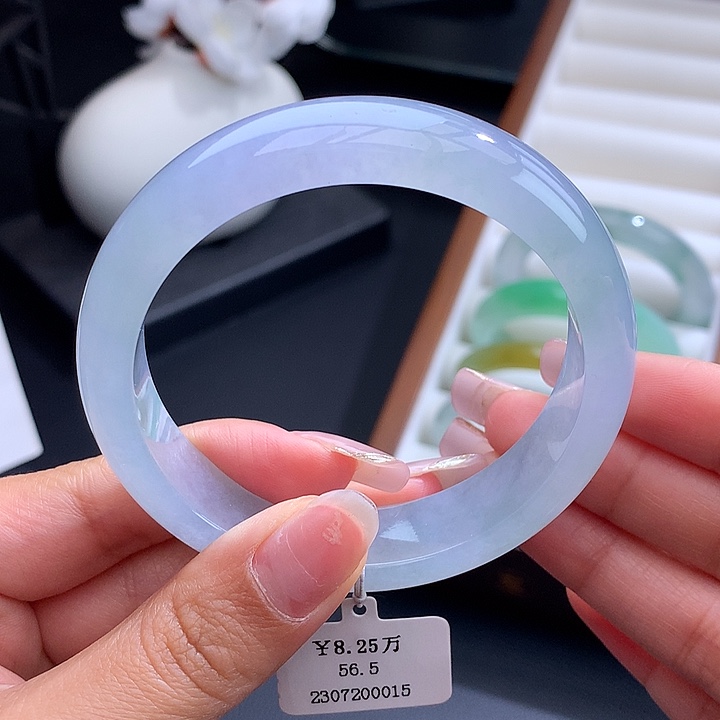 未镶嵌手镯翡翠56.5正圈冰胶幻彩