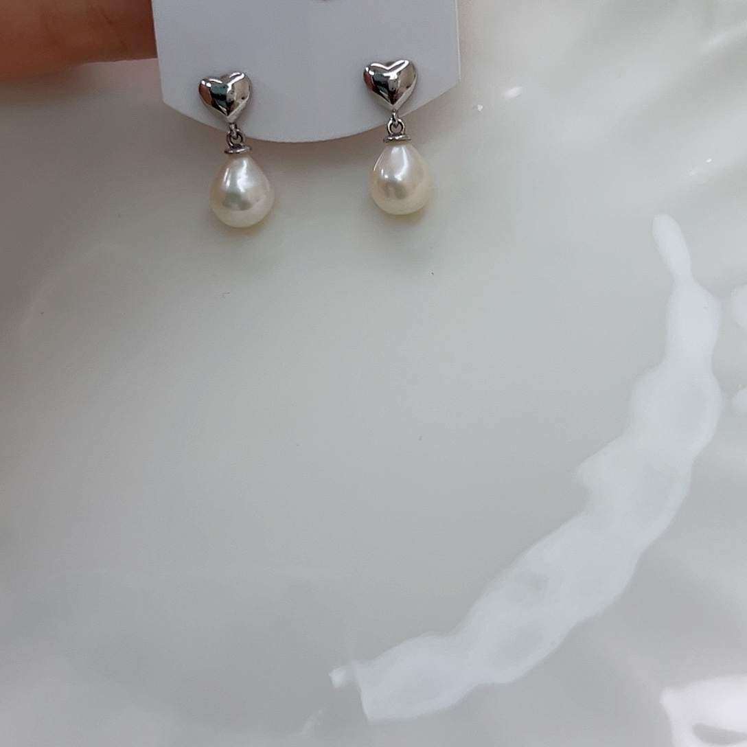 淡水珍珠耳饰银S925镶嵌