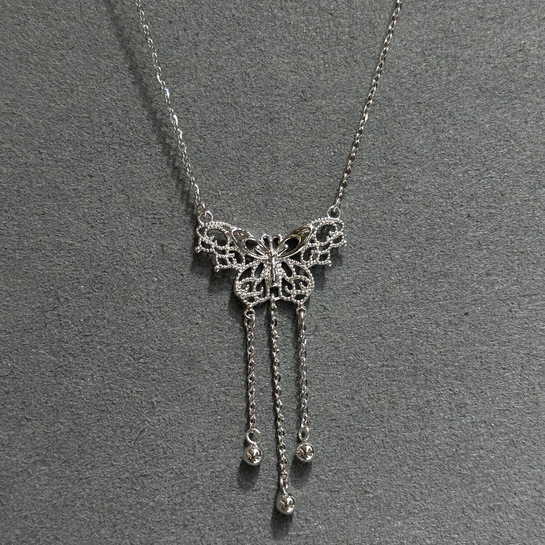 铂金Pt950气质时尚蝴蝶项链套链