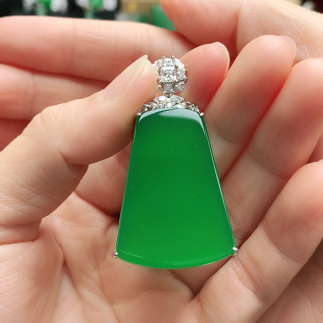 玛瑙/玉髓吊坠银S925镶嵌