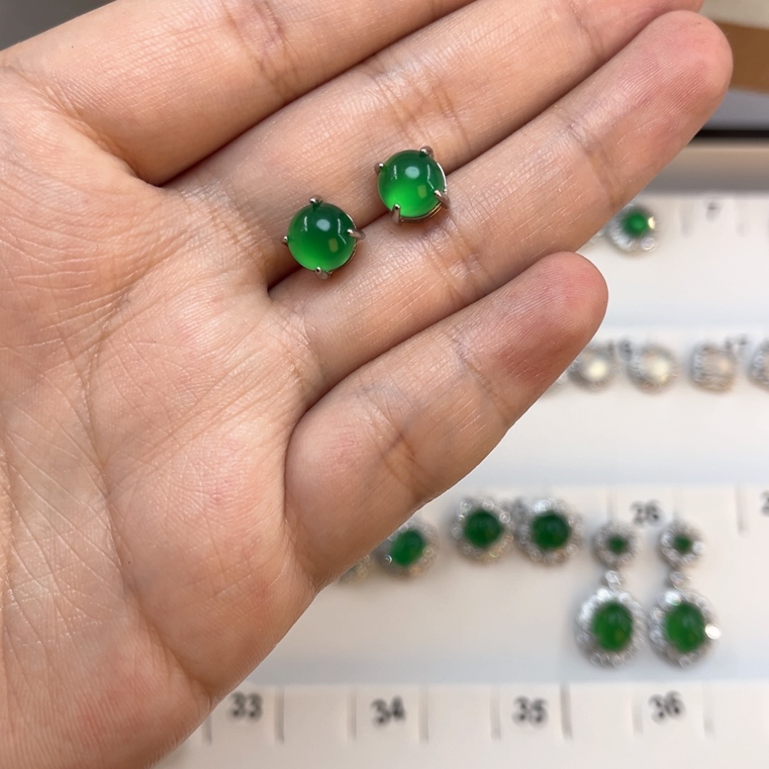 玛瑙/玉髓耳钉合金