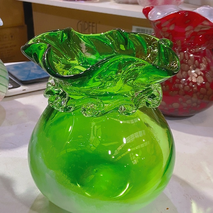 琉璃琉璃花瓶高20口8