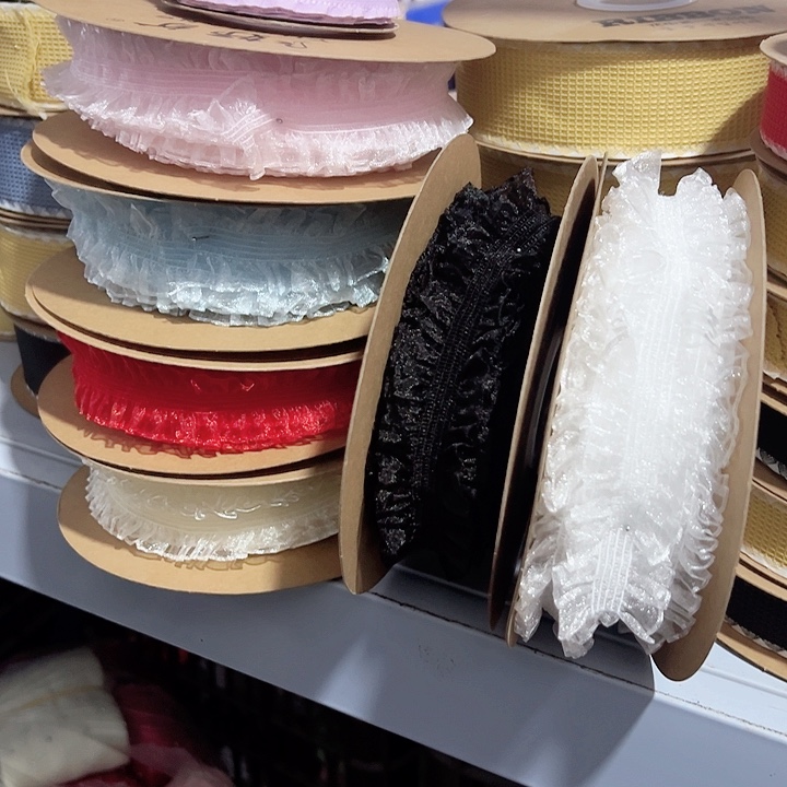 3的弹力裙边纱粉蓝紫大红黑色纯白各10码