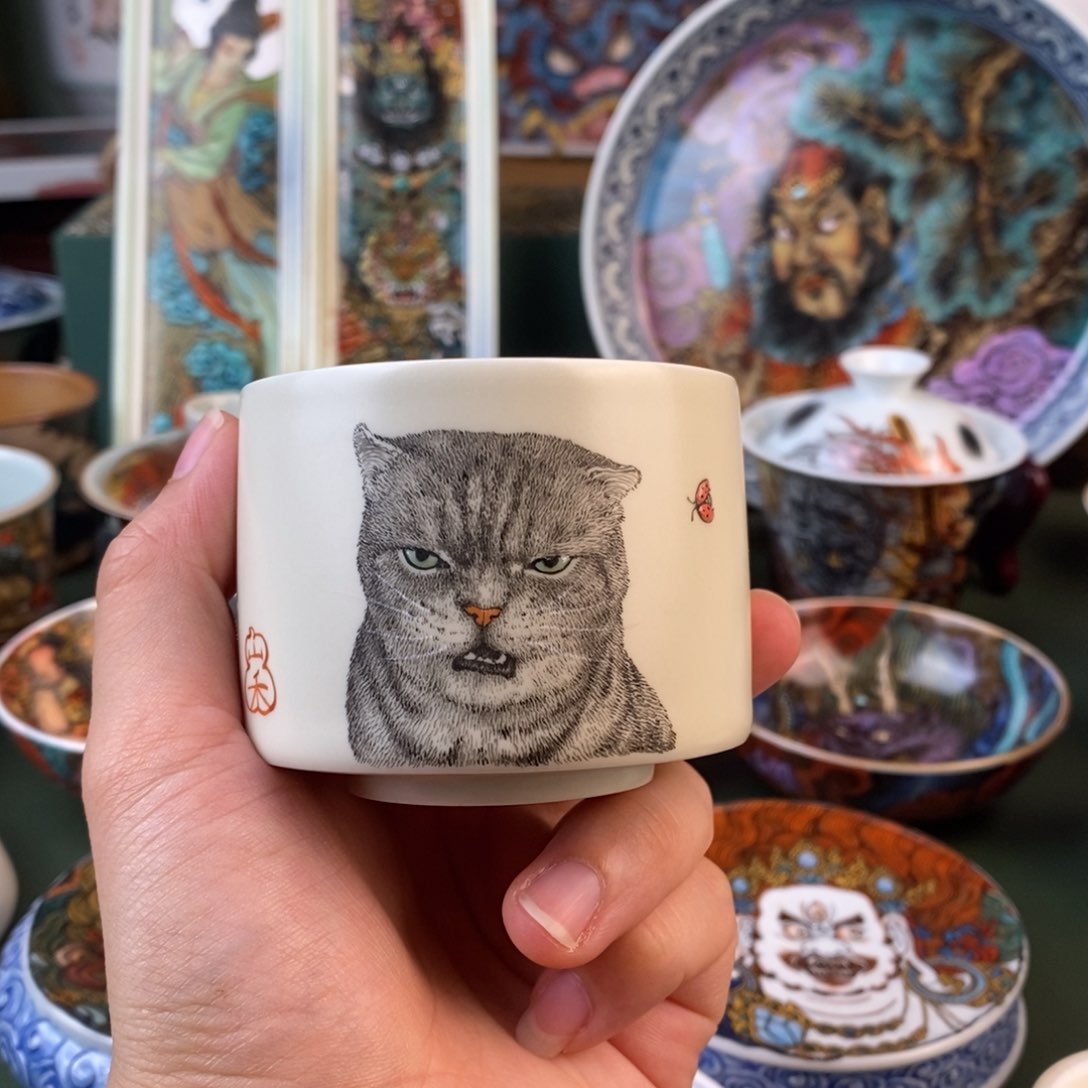 纯手工手绘陶瓷杯