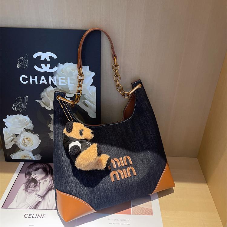 【MUEKA/茉妮卡】牛仔托特大容量单肩包2025新款小众高级感斜挎包女