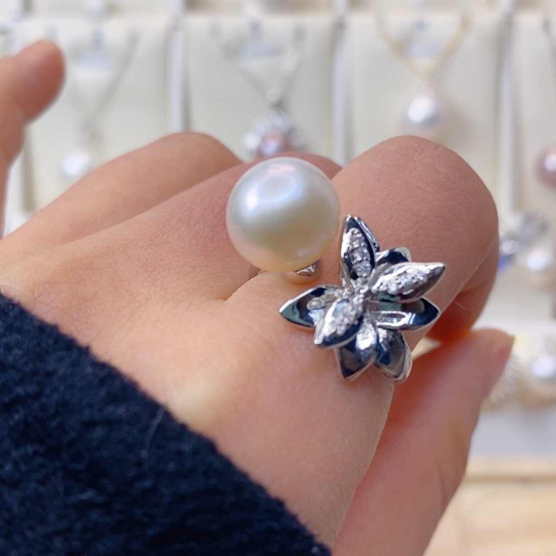 淡水珍珠戒指合金