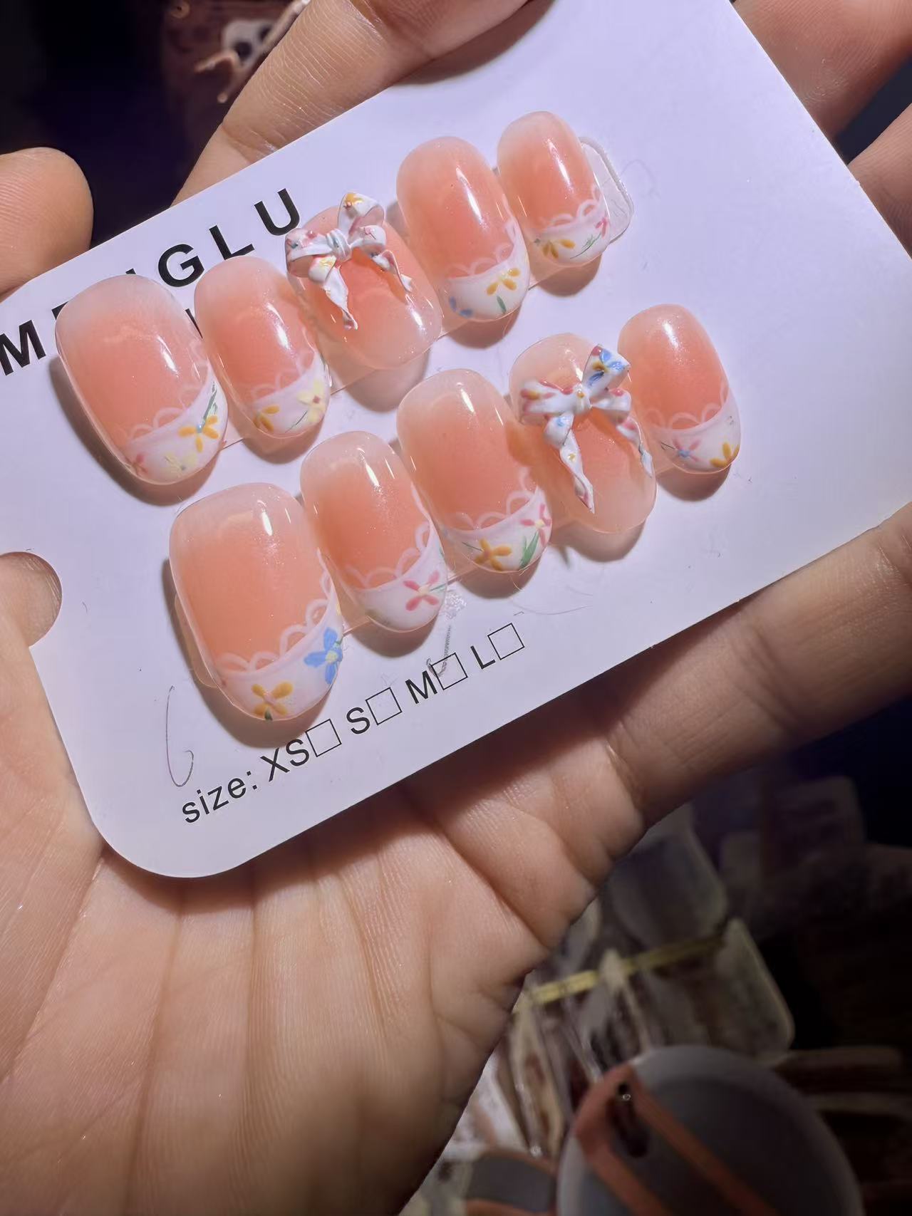 碎花裙 纯手工穿戴甲十片装