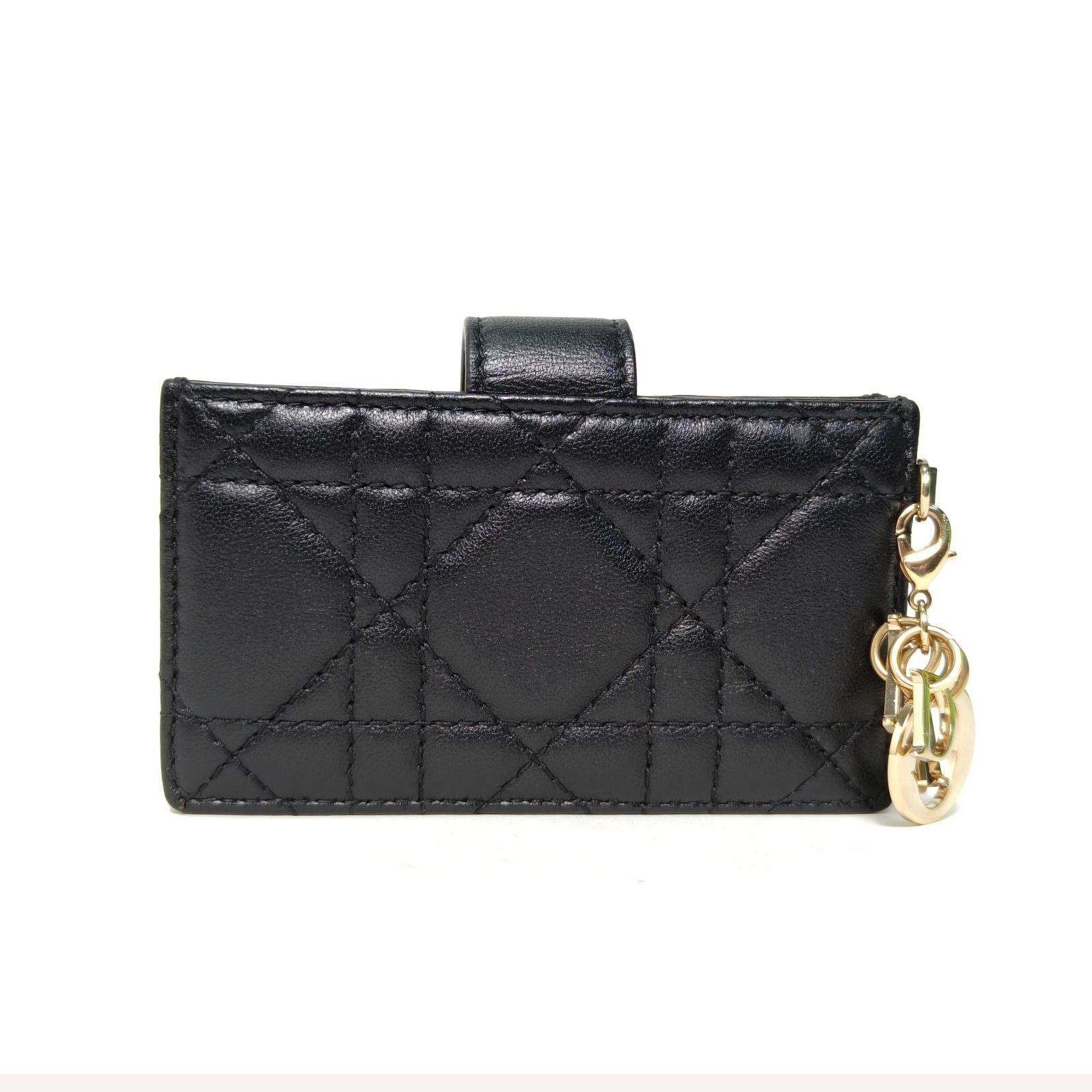99新 DIOR/迪奥 小花Jerry活动 黑色 浅金扣 2021 卡包