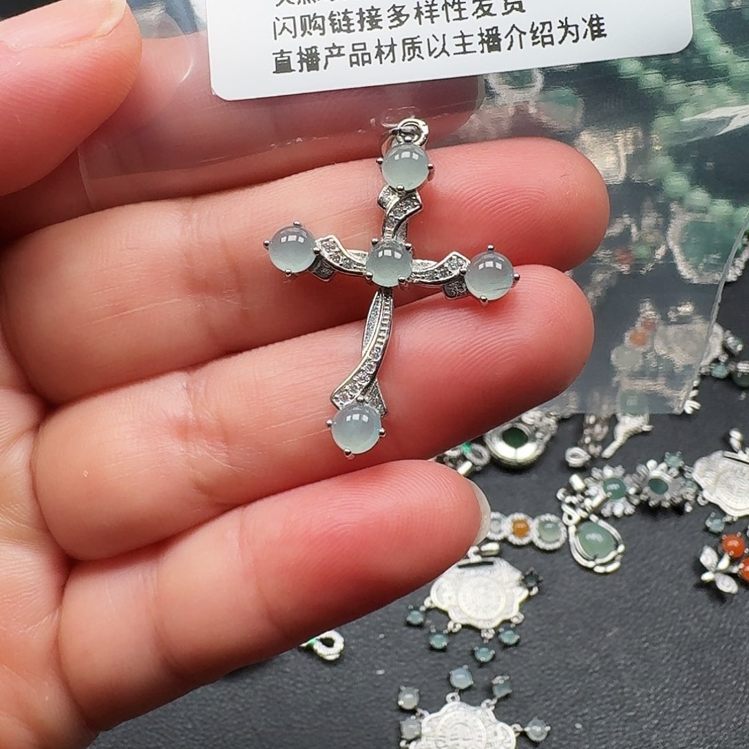 翡翠耳饰未镶嵌天然A货翡翠7622