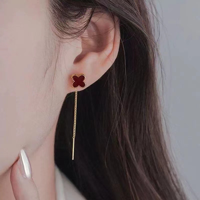 钛钢耳饰 1019轻奢时尚幸运草耳线