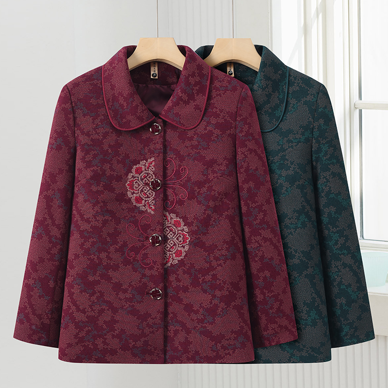 奶奶中老年衣服607080岁春秋款外套老年人喜庆婆婆老年人妈妈装