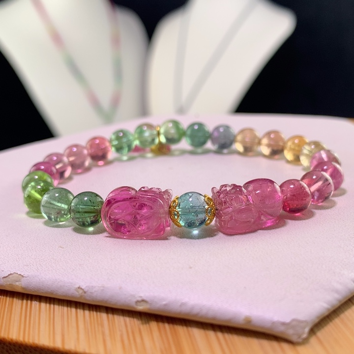 双色碧玺手链未镶嵌