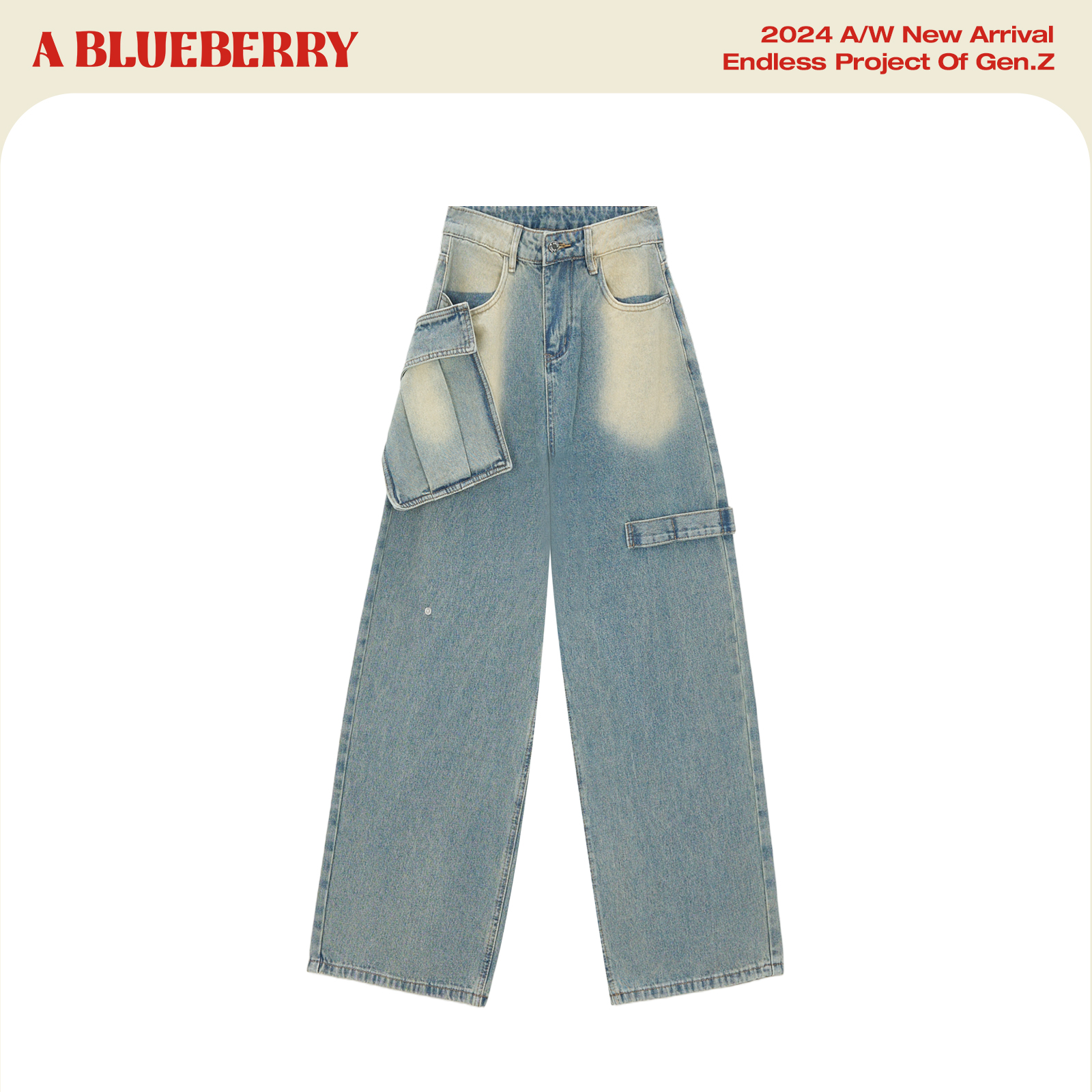 ablueberry可拆卸口袋牛仔裤BJ3111300