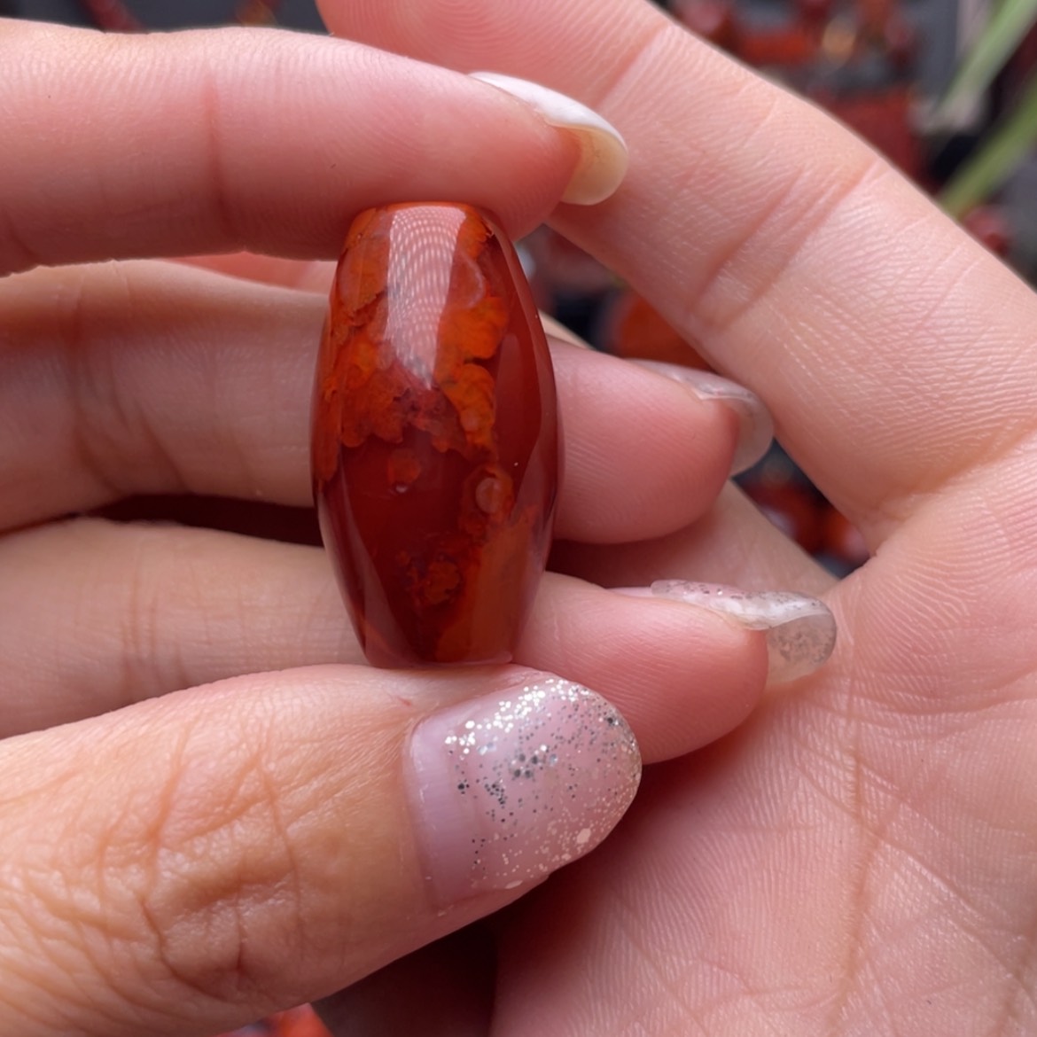 【闪购商品】南红玛瑙桶珠未镶嵌淘*