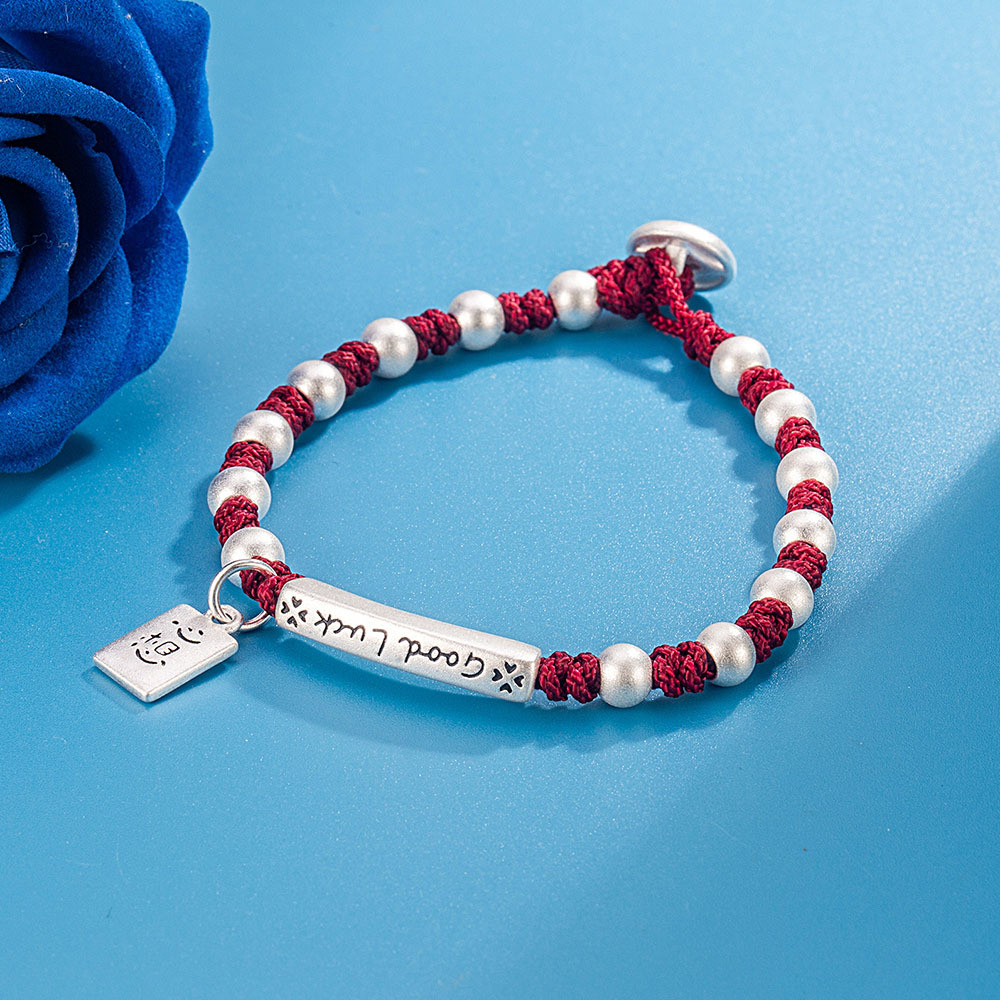 足银手链 【清货专属链接】笑脸好运Good Luck心想事成时尚百搭