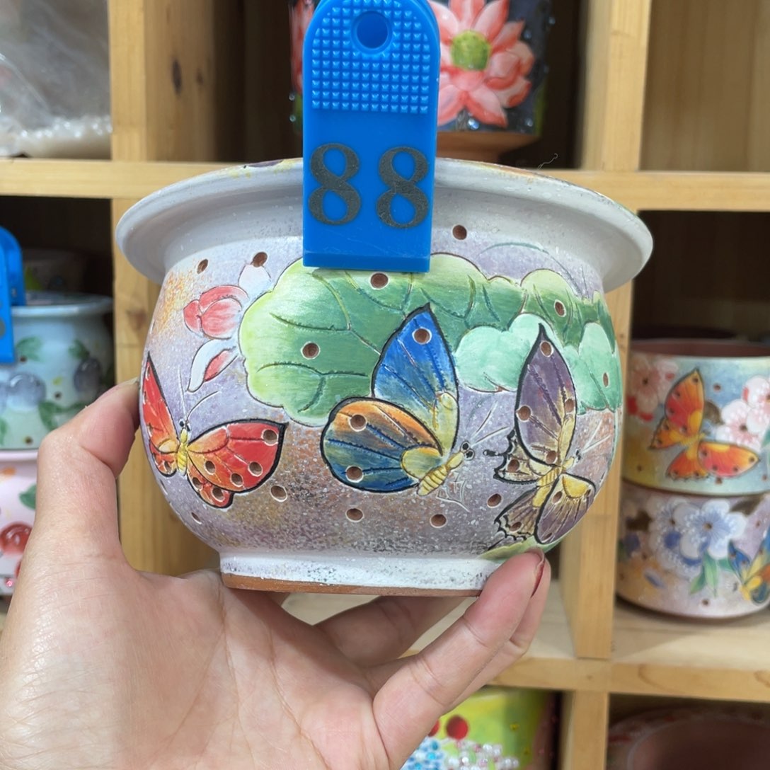 红陶暖*多肉花盆特价蝴蝶