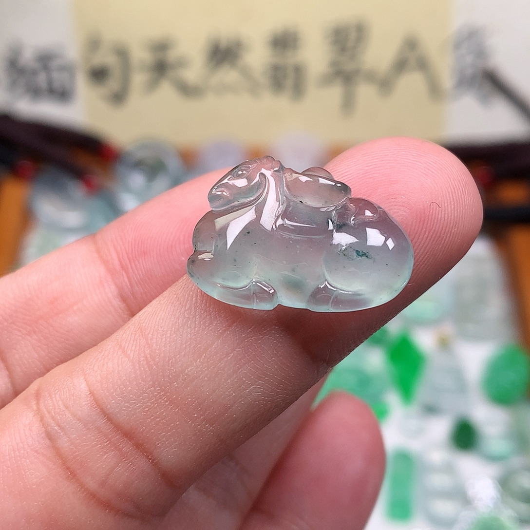 翡翠散珠缅甸天然A货翡翠冰种马上有钱