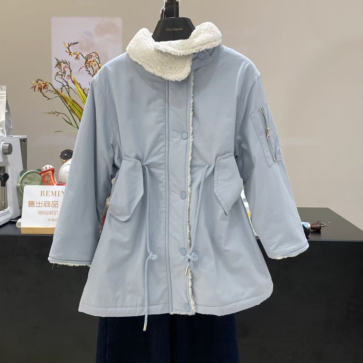 棉小九　儿童羊羔毛领时尚派克服（中童）70963