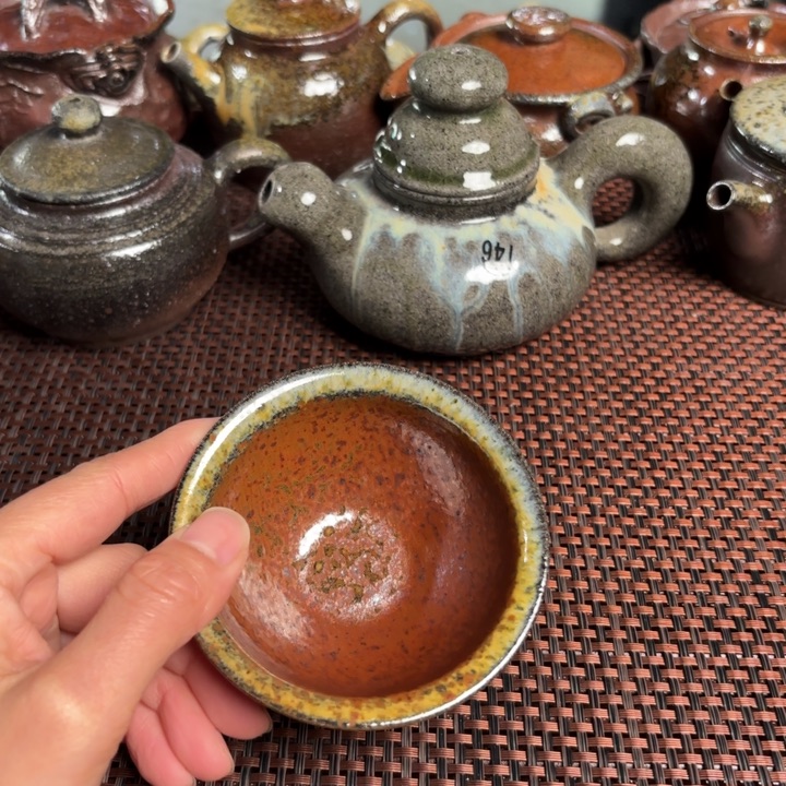 紫砂茶杯老斗笠杯