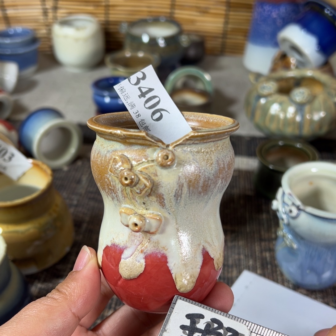 红陶瑕疵景德镇手工花盆