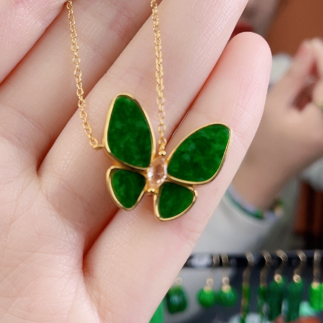 翡翠银S925镶嵌耳饰