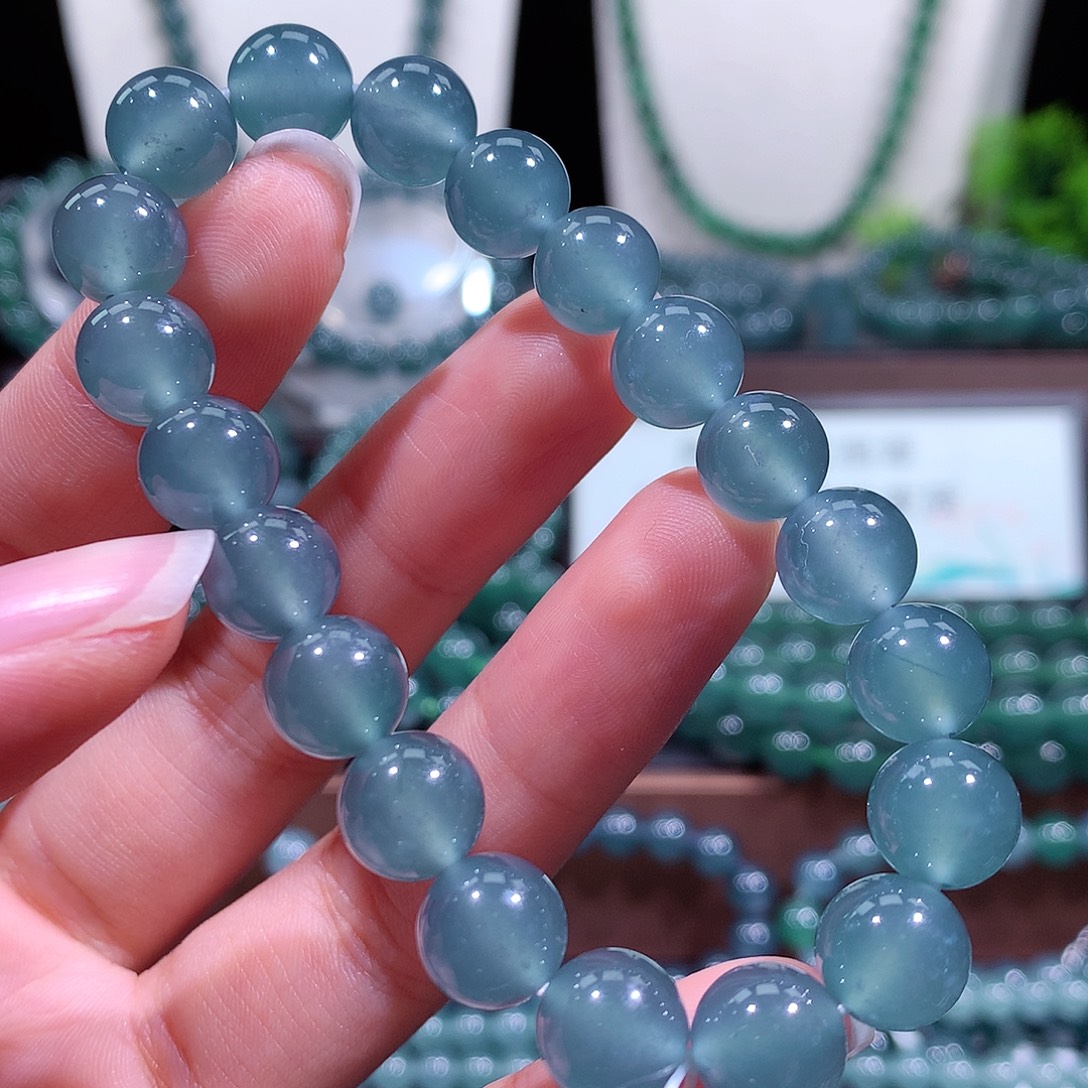 翡翠未镶嵌手链天然a货翡翠手串10