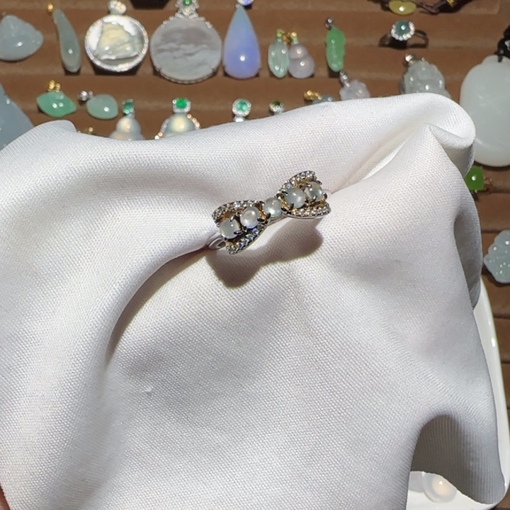 可***^翡翠未镶嵌戒指翡翠戒指开口