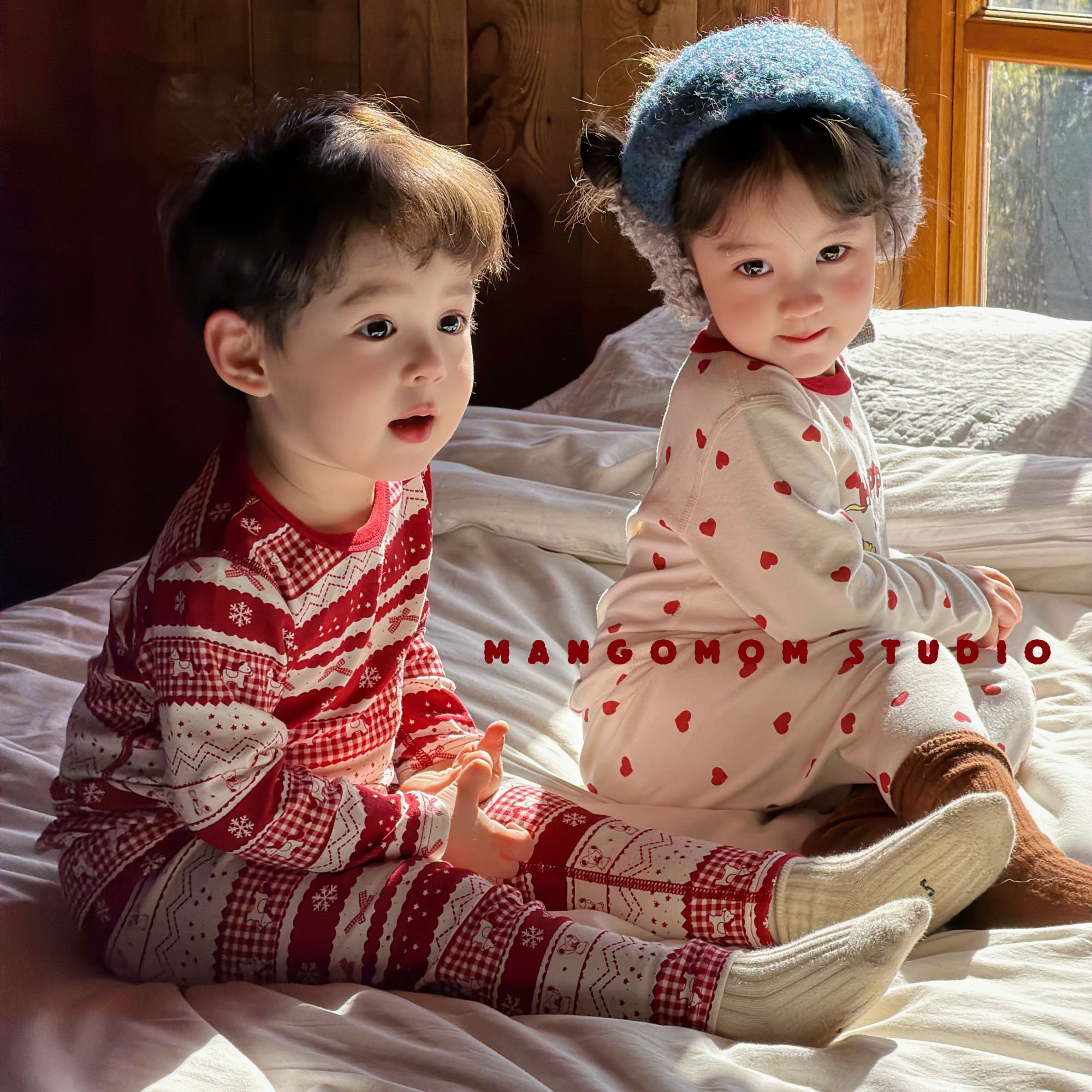 【新年款预售】本命年家居服儿童保暖内衣套装男女童棉红色秋衣秋裤