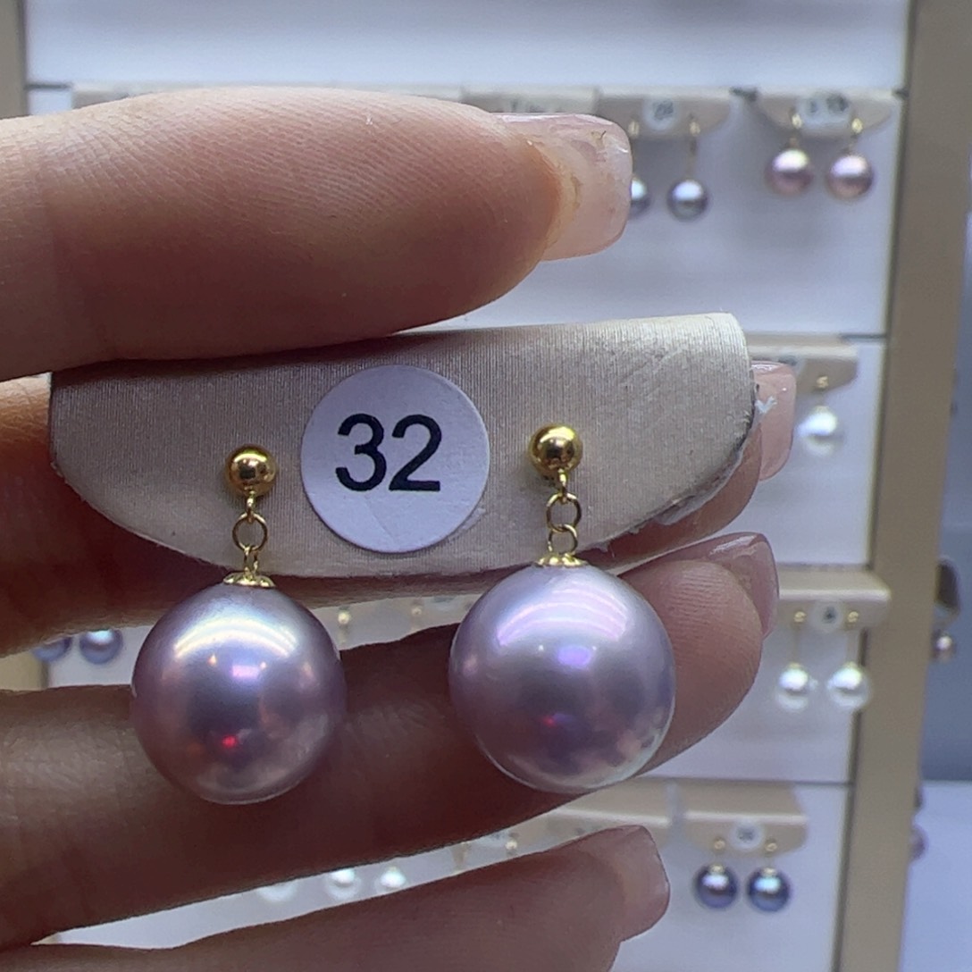 淡水珍珠耳饰18K金镶嵌
