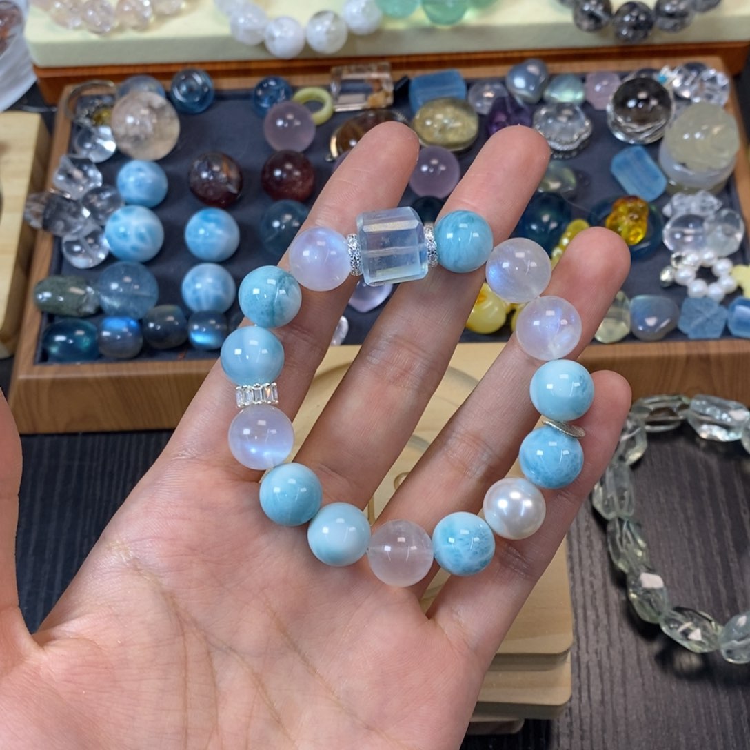 水晶手链银S925镶嵌谢**主