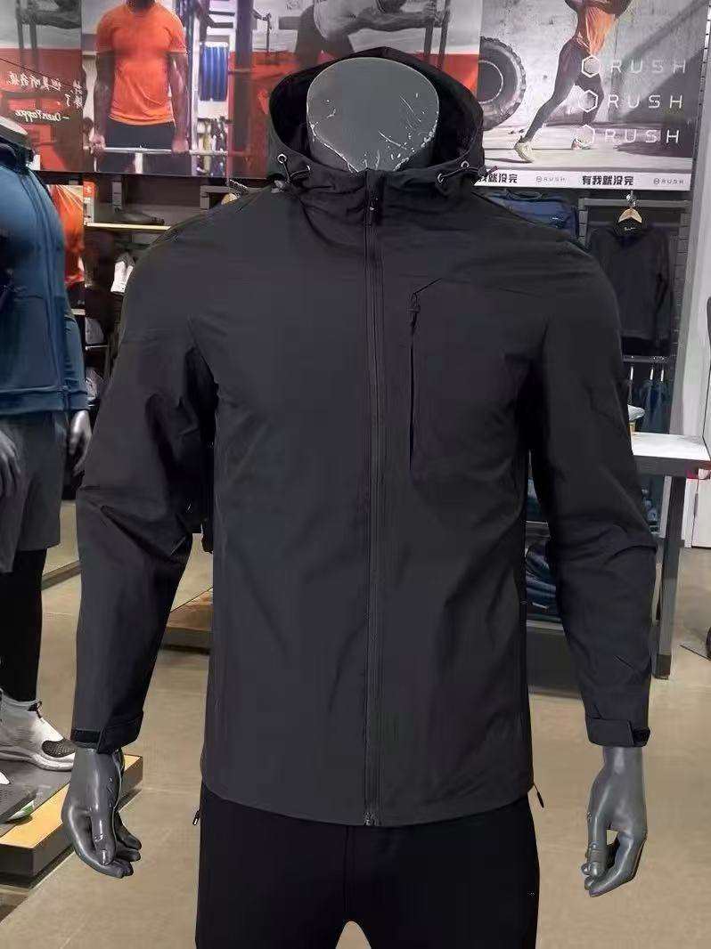 防风运动风衣风衣防水连帽防泼水春秋速干拉链男士登山春季